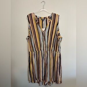 Modcloth Cafe Au Soleil Striped Sleeveless Romper NWT